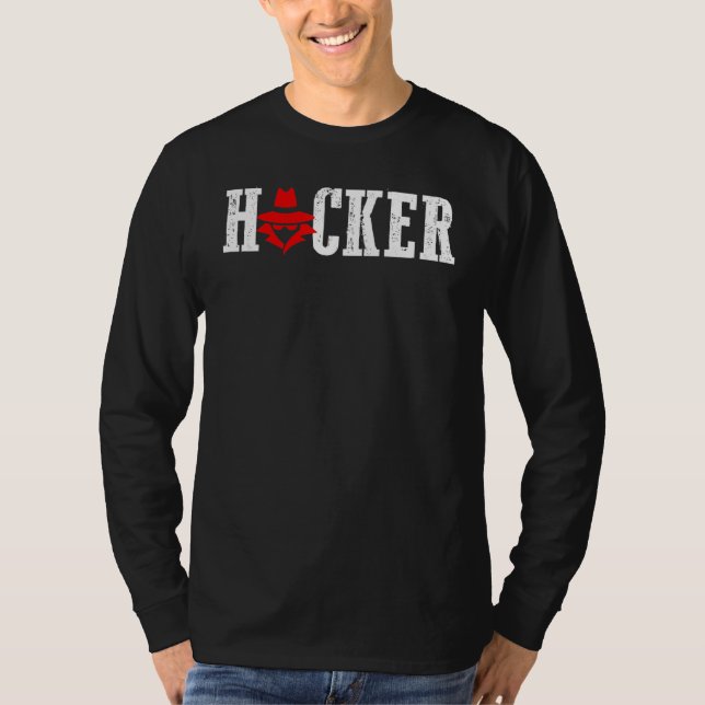 Camiseta Hacker Cyber Security And Protect Present (Anverso)