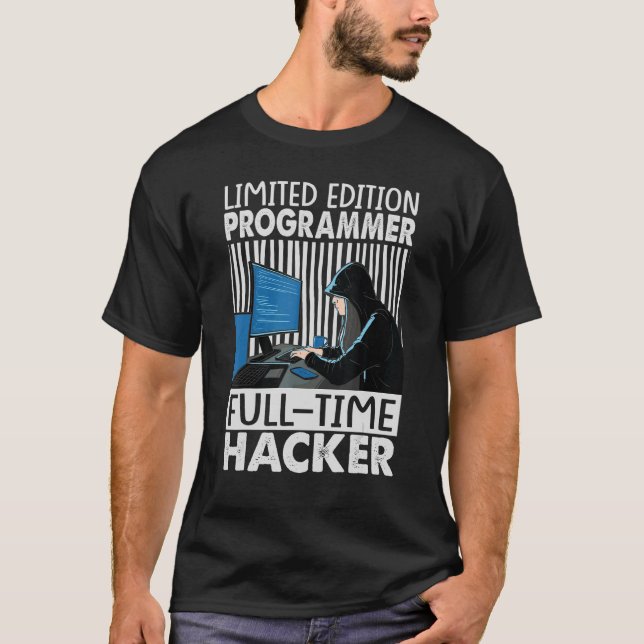 Camiseta Hacker de tiempo completo del programador (Anverso)