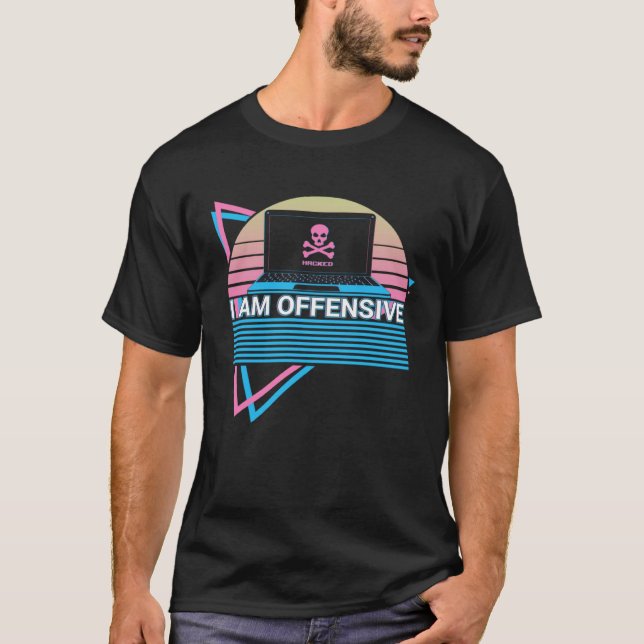 Camiseta Hacker Hacking Hack Retro Soy Ofensivo (Anverso)