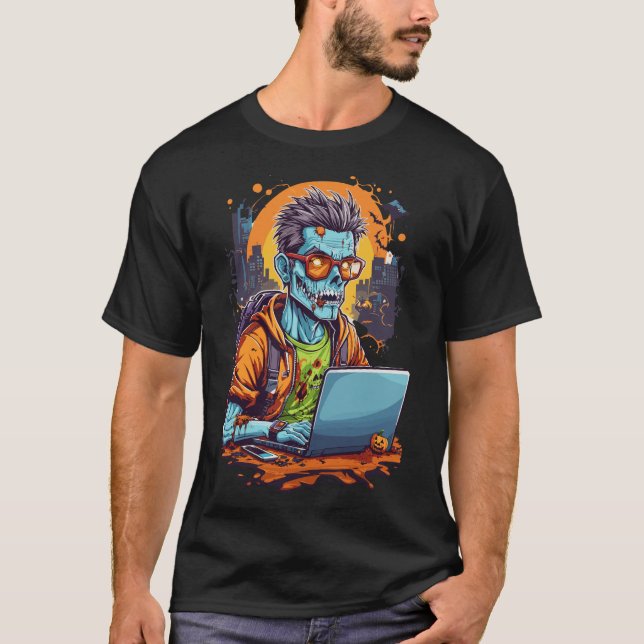 Camiseta Hacking the Undead: Código de Halloween | Hombres (Anverso)