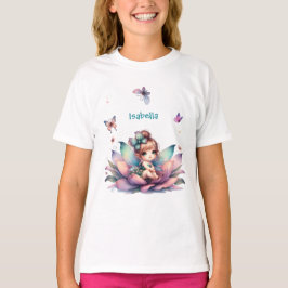 Camiseta Hada bonita sentada dentro de una flor