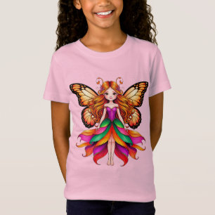 Camiseta Hada Colorida Con Alas de Mariposa Vibrantes