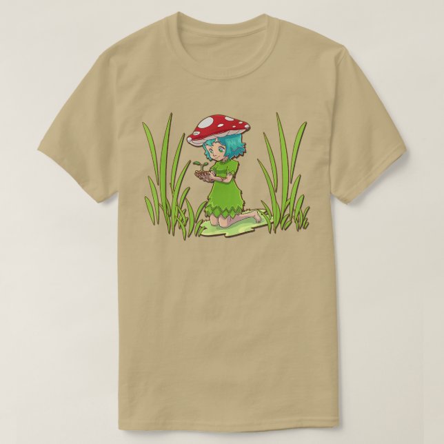 Camiseta Hada Cubierta Con Toadstool De champiñón Gorra Par (Diseño del anverso)