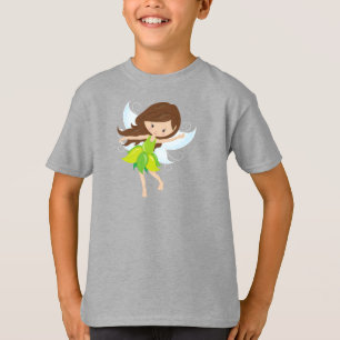 Camiseta Hada Cuta, Pelo Marrón, Hada Mágica, Hada Forestal