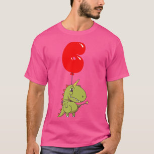 Camiseta Hada Cute T-Rex - 6to cumpleaños - niños con globo