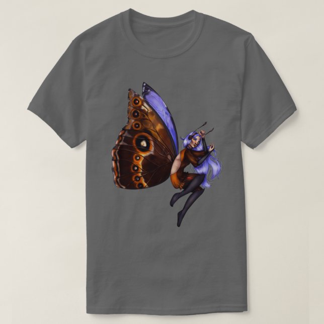 Camiseta Hada de mariposa azul (Diseño del anverso)