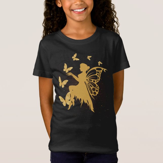 Camiseta Hada de mariposa dorada (Anverso)