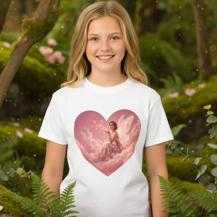 Camiseta Hada de San Valentín en Nubes Rosadas Arte de Fant