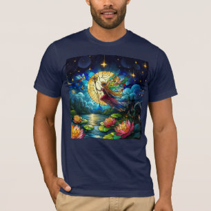 Camiseta Hada de Vuelo a la Luz de la Luna de Vidrio Pintad