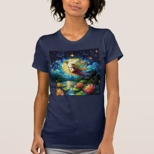 Camiseta Hada de vuelo a la luz de la luna de vitral