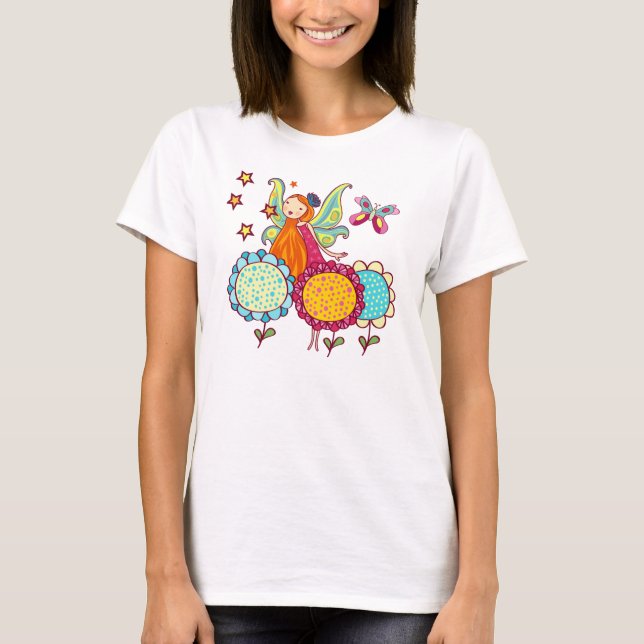 Camiseta Hada del jardín con las flores (Anverso)