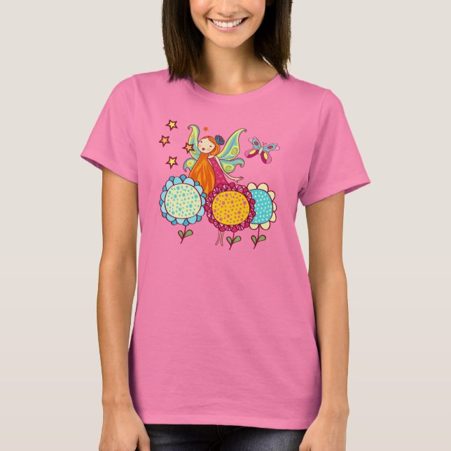 Camiseta Hada del jardín con las flores (Anverso)