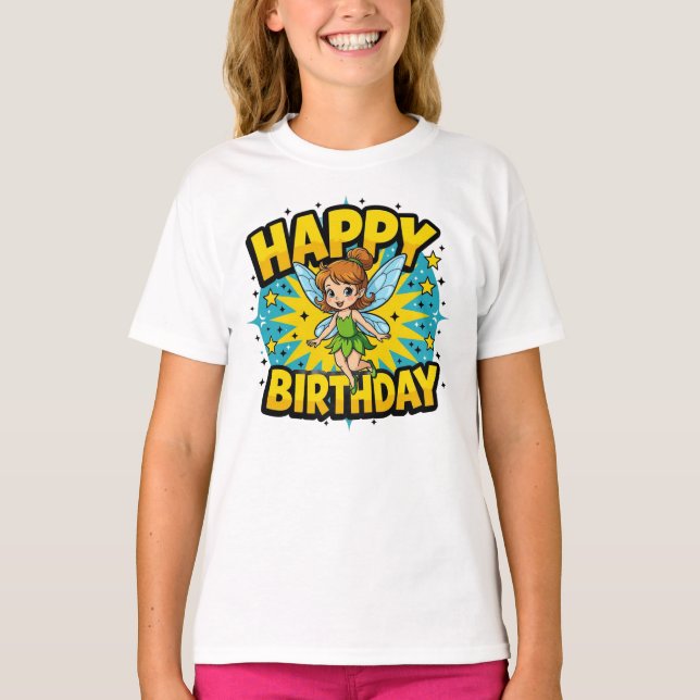 Camiseta Hada feliz cumpleaños (Anverso)