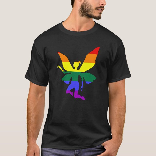 Camiseta Hada gay grande del arco iris (Anverso)
