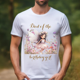 Camiseta Hada lavanda wildflower Papá de la cumpleañera