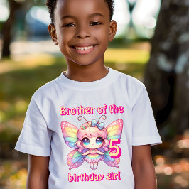 Camiseta Hada mariposa arcoíris hermano de la cumpleañera