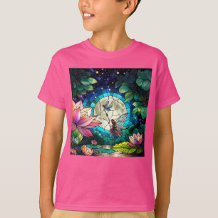 Camiseta Hada Pequeña de Vidrio Pintado con Libélula