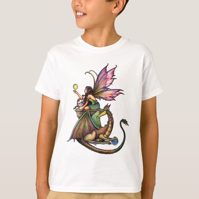 Camiseta Hada y dragón de orbs de Dragón por Molly Harrison (Anverso)