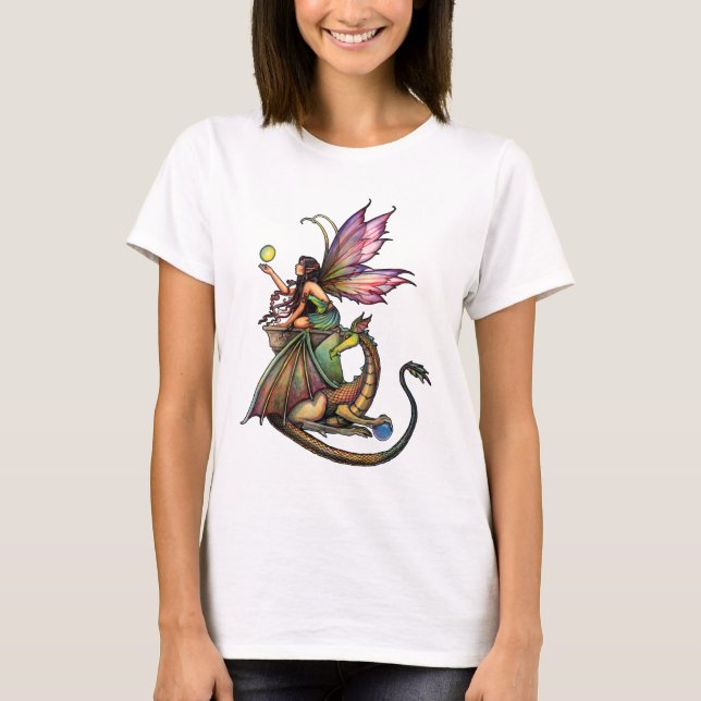 Camiseta Hada y dragón de orbs de Dragón por Molly Harrison (Anverso)