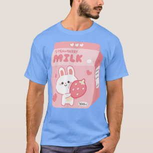 Camiseta hadas kei leche de fresa pastel lindo kawaii rosa