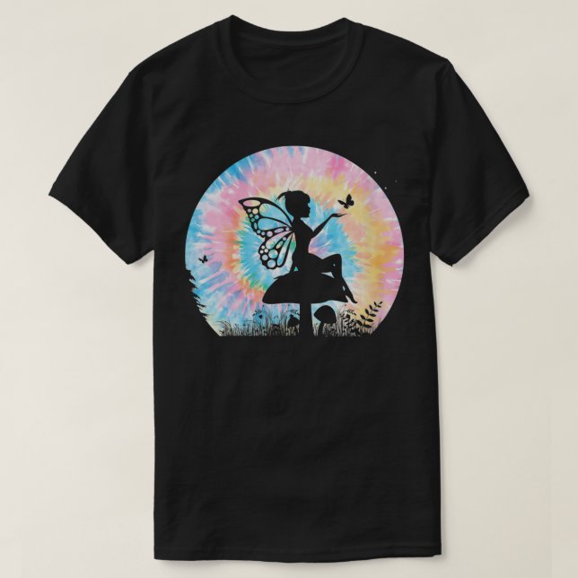 Camiseta Hadas mágicas de mariposa de tinte en el bosque M (Diseño del anverso)