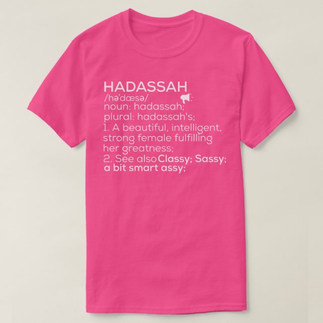 Camiseta Hadassah Nombre Hadassah Definición Hadassah Mujer (Diseño del anverso)