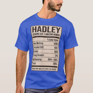 Camiseta Hadley Nutrition Facts Name Nickname Alias Título