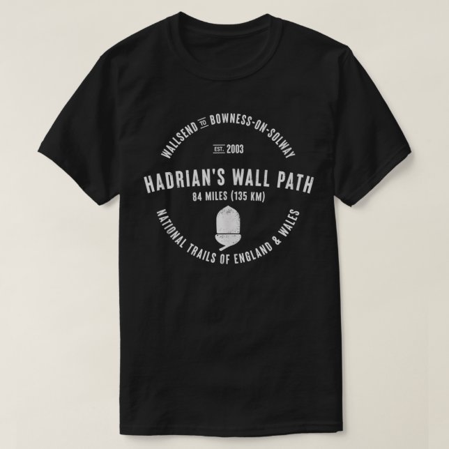 Camiseta Hadrians Wall Path Inglaterra Alzas de Gales  (Diseño del anverso)