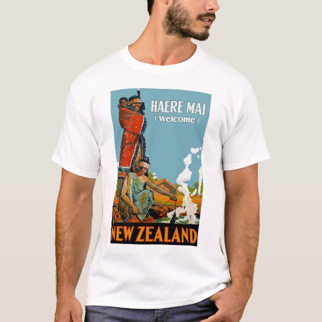 Camiseta Haere Mai (Bienvenidos a Nueva Zelandia) (Anverso)