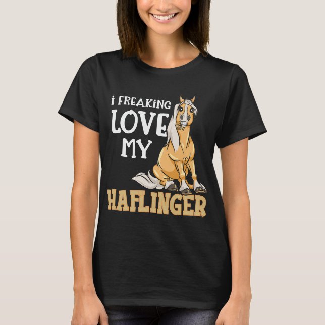 Camiseta Haflinger Chica de caballos me fastidia el amor (Anverso)