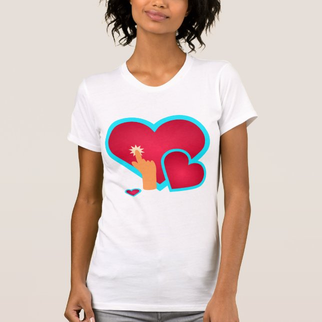 Camiseta Haga clic en su corazón: diseño gráfico con un toq (Anverso)