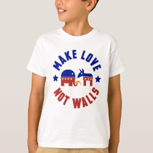 Camiseta Haga el amor, no trazador de líneas divertido del