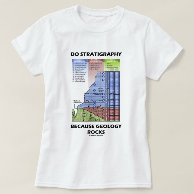 Camiseta Haga la estratigrafía porque la geología oscila (Diseño del anverso)