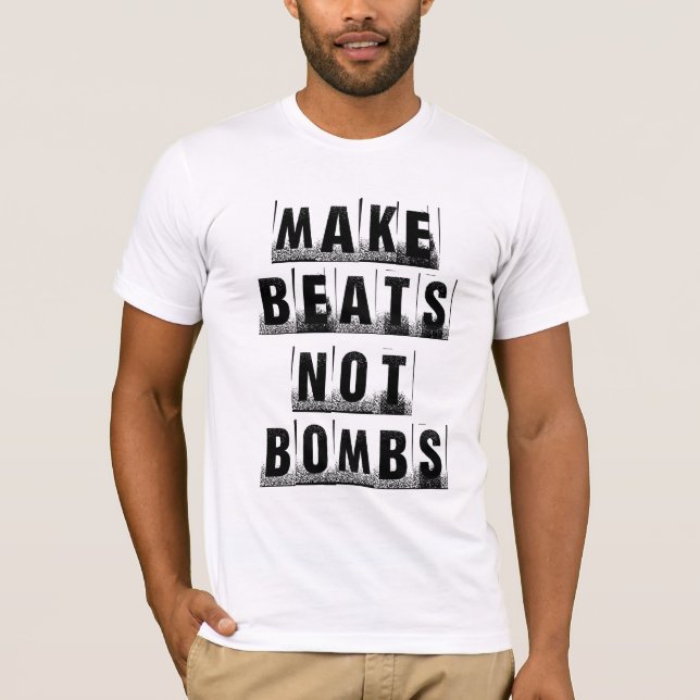 Camiseta Haga las bombas de los golpes no (Anverso)