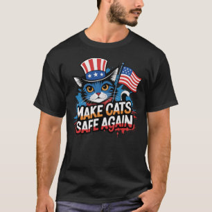 Camiseta Haga que los gatos vuelvan a estar seguros El deba