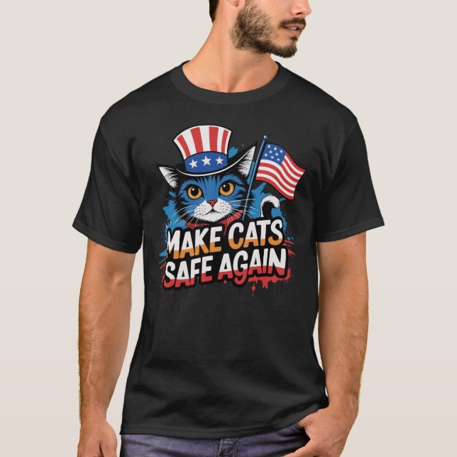 Camiseta Haga que los gatos vuelvan a estar seguros El deba (Anverso)