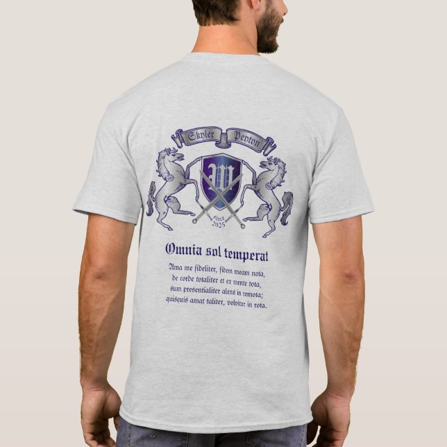 Camiseta Haga su propio escudo del caballo de la plata del (Reverso)