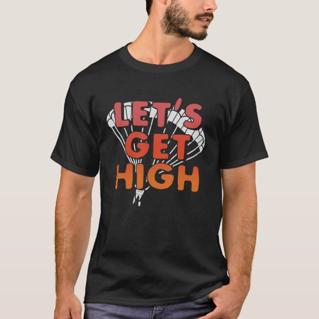 Camiseta Hagamos paracaidismo aéreo con cielo elevado (Anverso)