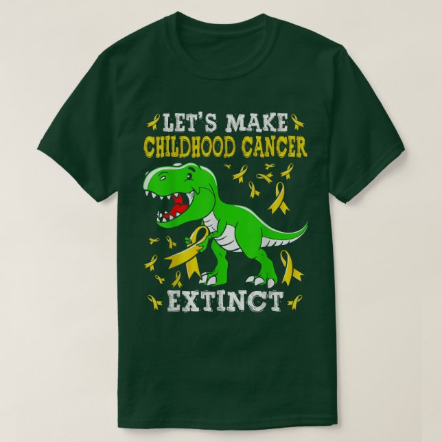 Camiseta Hagamos que el cáncer infantil extinto de los dino (Diseño del anverso)
