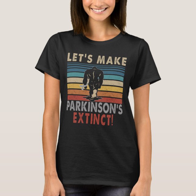 Camiseta hagamos que el parkinson se extinga (Anverso)