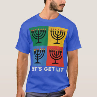 Camiseta Hagamos que Lit Hanukkah Menorah sea una fiesta di