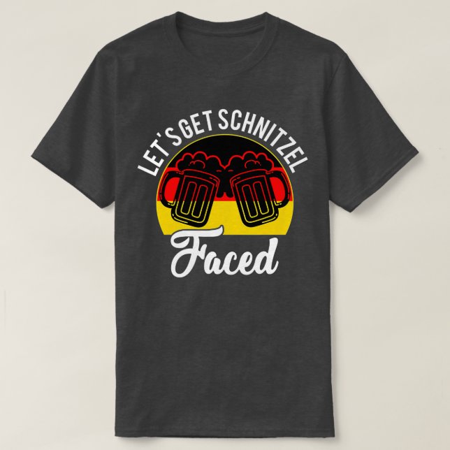 Camiseta Hagamos que Schnitzel enfrente de la bandera de Al (Diseño del anverso)