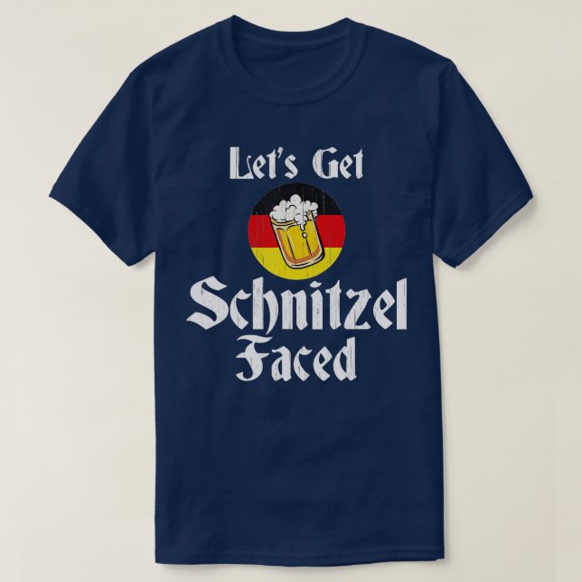 Camiseta Hagamos que Schnitzel enfrente de la Oktoberfest d (Diseño del anverso)