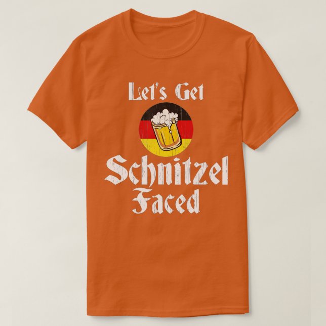 Camiseta Hagamos que Schnitzel enfrente de la Oktoberfest d (Diseño del anverso)
