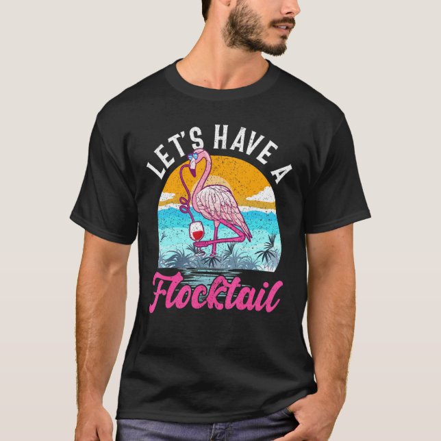 Camiseta Hagamos Un Flocktail - Vino Flamingo (Anverso)