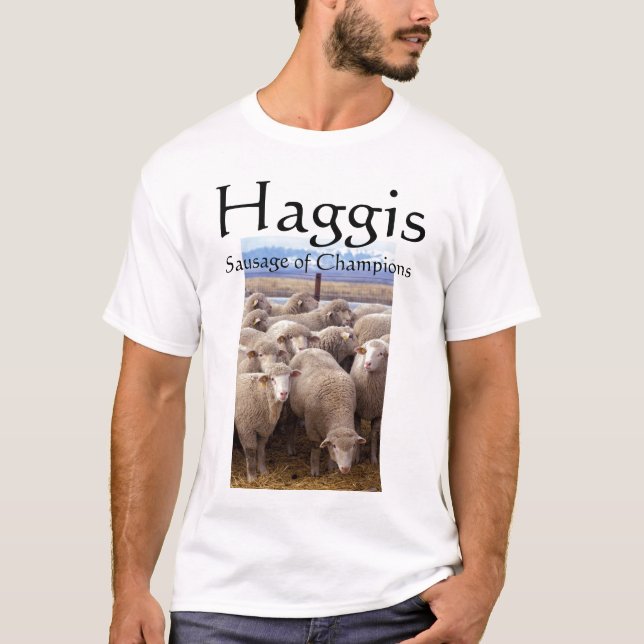 Camiseta Haggis, salchicha de campeones (Anverso)