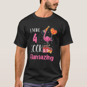 Camiseta Hago 4 Luces Flamantes Flamingo De 4 Años