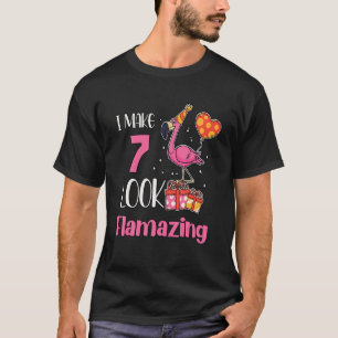 Camiseta Hago 7 Luces Flamantes Flamingo De 7 Años 7º B