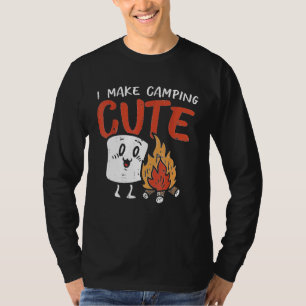 Camiseta Hago Camping Cute Marshmallow Campfire Camper Ki