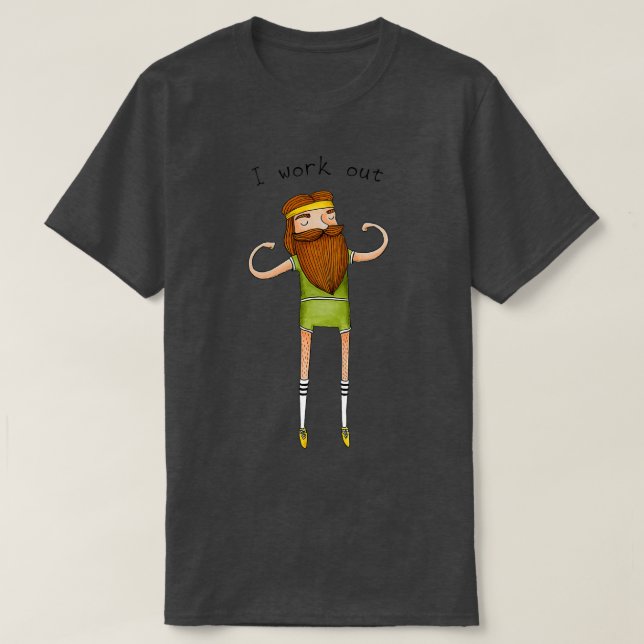 Camiseta Hago ejercicio de barba hipster, amigo (Diseño del anverso)